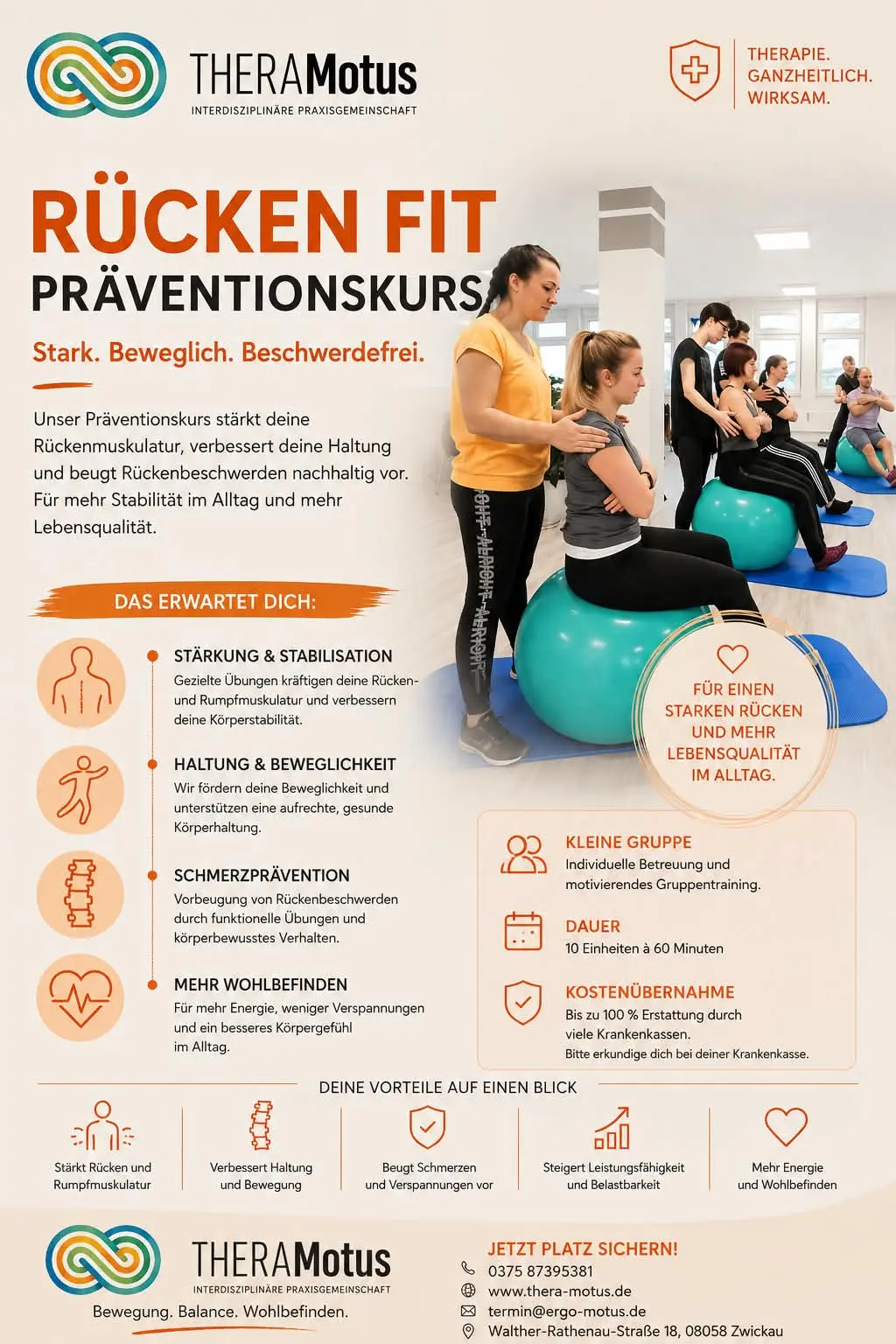 Rücken Fit Präventionskurse Flyer